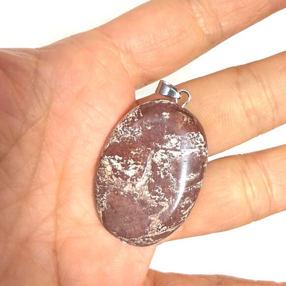 2/$20, Natural Earthy Brecciated Jasper Pendant, Large Genuine Gemstone Pendant - Picture 11 of 11